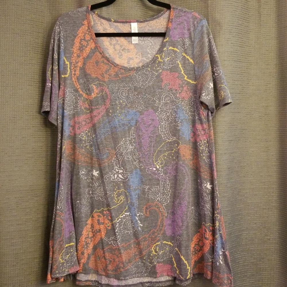 LulaRoe Perfect T Large Heathered Paisley